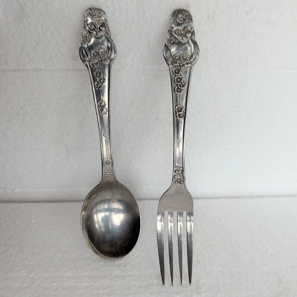 The Unbranded Brand Other - Vintage 1970s Japan Flower Girl Child Fork Spoon Set Youth Flatware Cute MCM